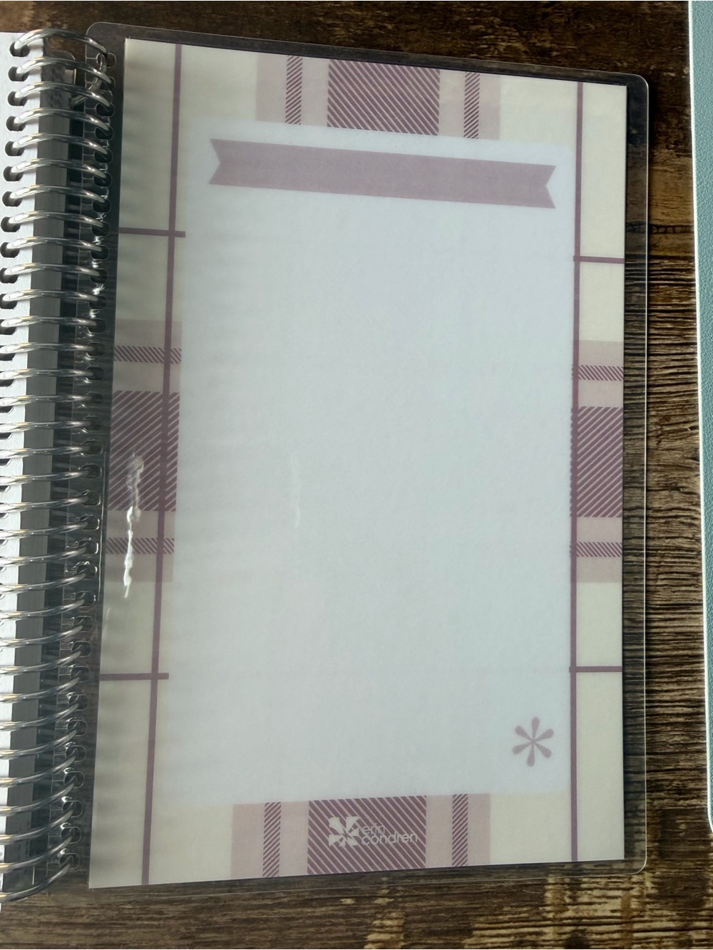 Erin Condren A5 Plaid Spiral Notebook - 'Fall Is In The Air' Purple Plaid - Picture 7 of 7